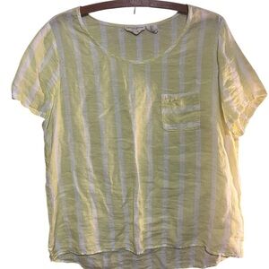 100% linen Christian Siriano Striped Short Sleeve